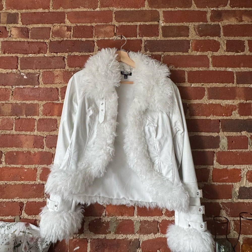 White vegan leather jacket